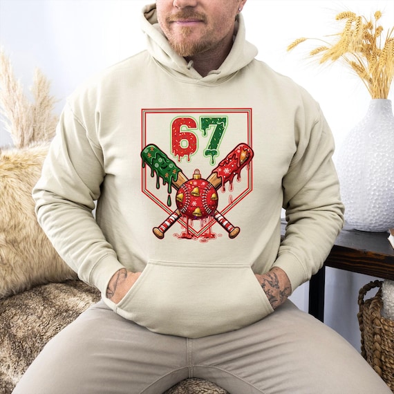 Viral 67 Hoodie: Funny Christmas Baseball, Six Seven Meme Hooded Pullover Gift
