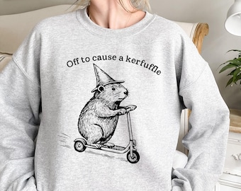 Off To Cause A Kerfuffle Sweatshirt : Silly Groundhog Crewneck