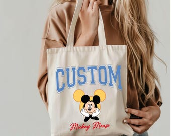 Personalized Disney Tote Bag, Custom Name Tote Bag, Disneyland Trip Tote Bag, Birthday Tote Bag, Mickey Mouse Bag, Disney Group Bag