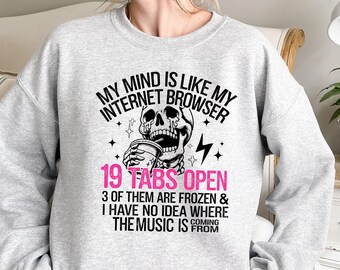 Sarcastic Skeleton Coffee Sweatshirt: Funny Overstimulated Fall Gift