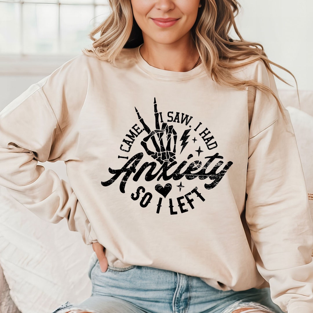 Awkward Skeleton Anxiety Sweatshirt: Introvert Humor Gift - Etsy