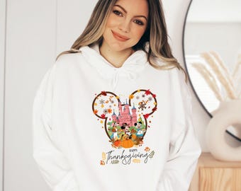 Disney Mickey And Friends Thanksgiving 2025 Hoodie, Thanksgiving Fall Trip, Disney Family Thanksgiving Matching, Disney Gift Apparel