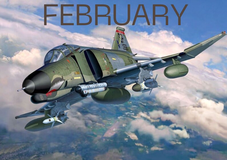 2024 Digital Calendar Jet Fighter Phantom F4, Monthly Calendar of 26