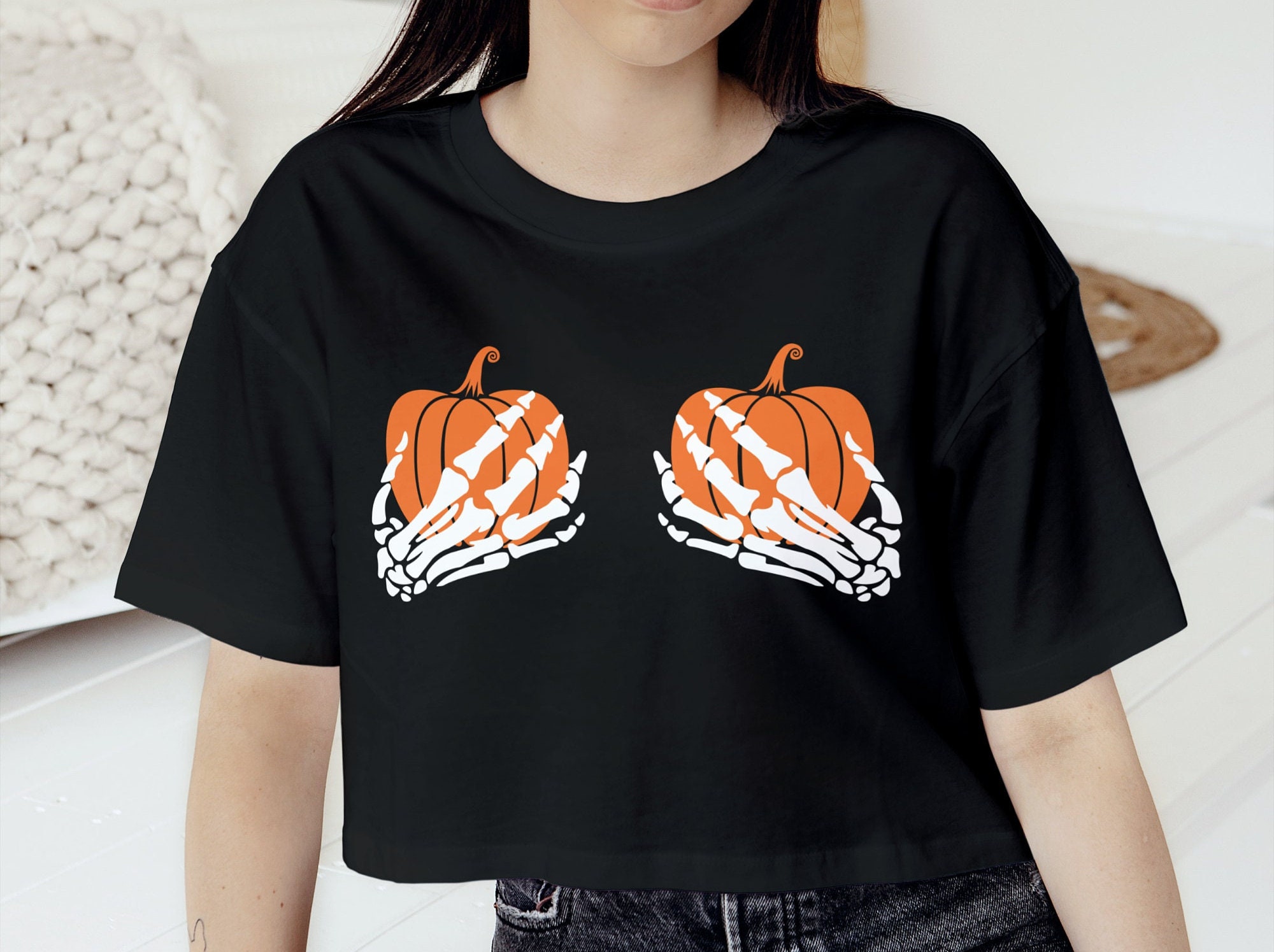 Discover Champion Women's Heritage Cropped T-Shirt skeleton hands t-shirts halloween crop top black halloween shirts pumpkin crop tee black crop top