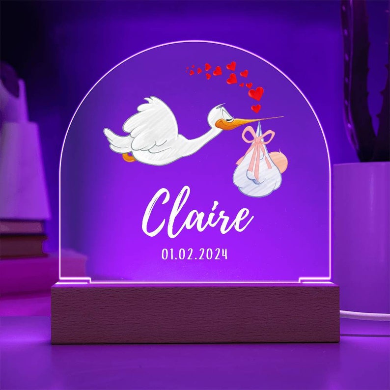 1st Birthday, Baby Gift, Baby Lamp, Personalized Light, Baby Room Decor