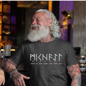 Personalized Viking T-Shirt: Custom Name in Runes, Norse Gift