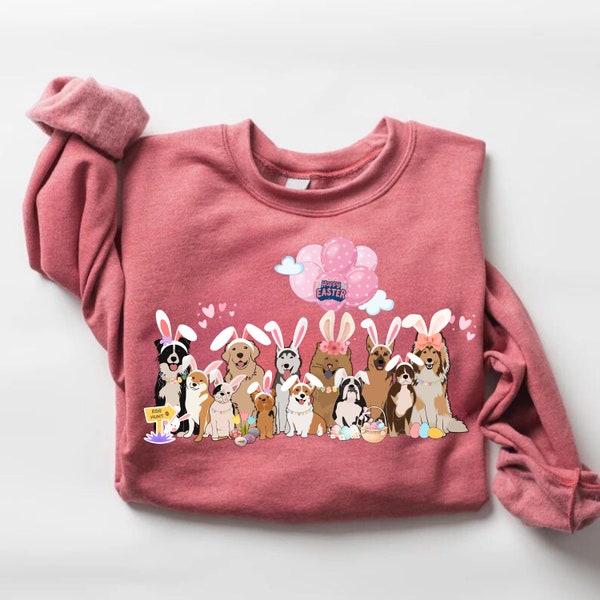 Easter Dogs Sweatshirt, Dog Lover Sweater, Womens Easter Sweatshirt, Easter Dog Gift, Cute Gift for Dog Lover, Dog Mom Shirt