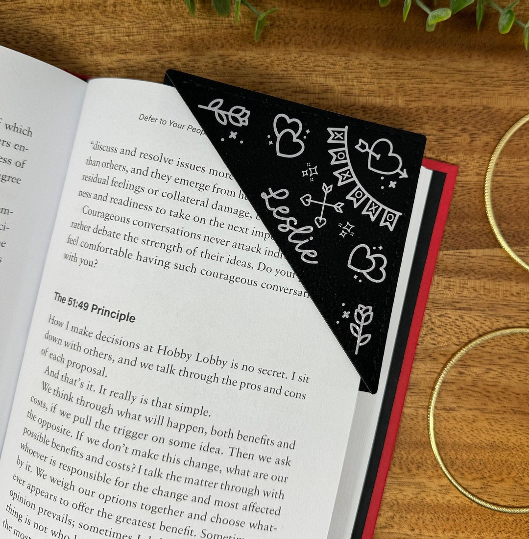 Personalized Corner Bookmark Gift for Her, Anniversary Gifts for Her