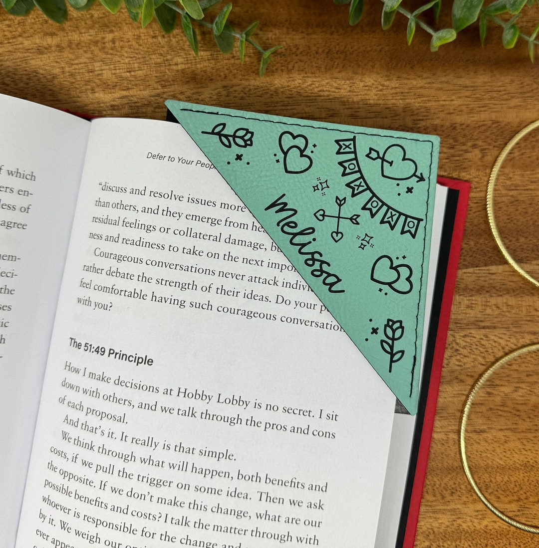 Personalized Corner Bookmark Gift for Her, Anniversary Gifts for Her