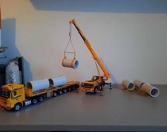 Tubos a escala 1:50. Impreso en 3D. Talla larga. Juego de 4 pipas