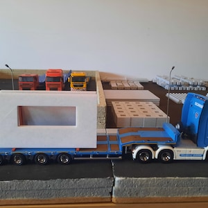 1:50 Scale  Small Precast Walls & Transport Frames. 3D Printed.