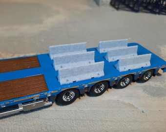 1:87 HO Scale Jersey Barriers. 3D Printed. Set of 12