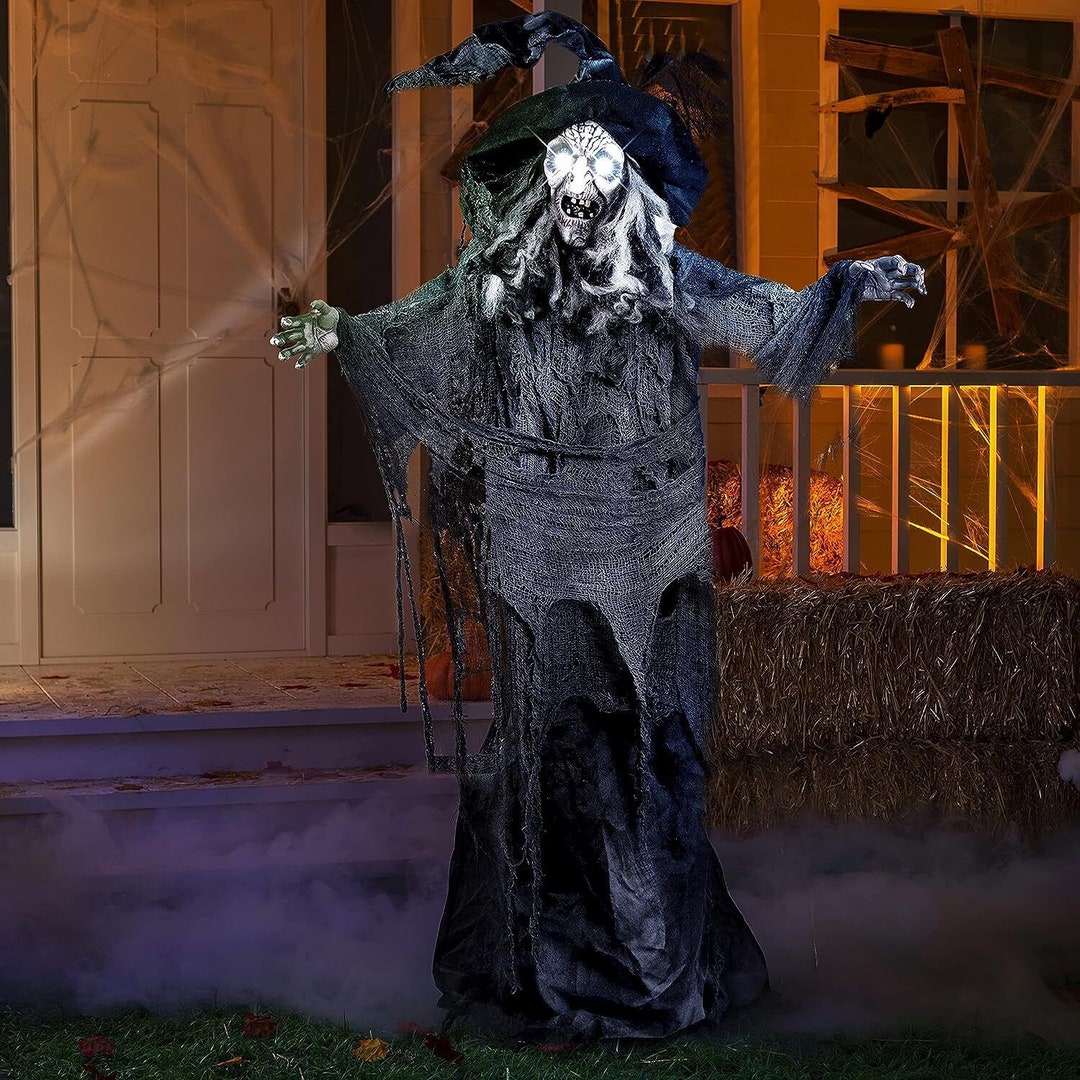 91.7 Halloween Animated Standing Witch Decoration Etsy