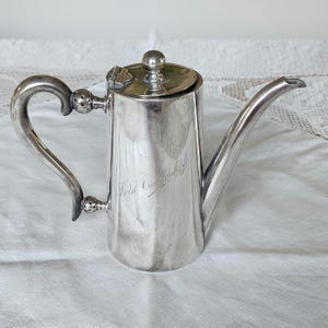 Vintage Hotel Quellenhof silver plated coffee pot