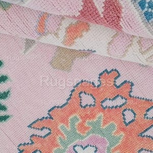 8x10 Pink Floral Oushak Stil Hand geknotete Teppich 4x6, 5x8, 6x9, 8x10, 9x12, 10 x 14 ft Handgefertigte Teppiche für Wohnzimmer - Antiker Zeitgenössischer Teppich