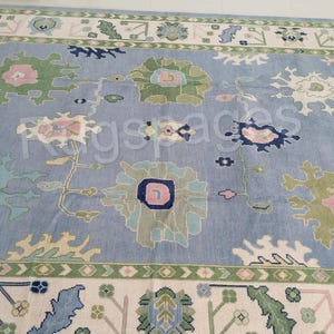 Blue Green And Beige Handmade Oushak Rugs, Make By Woolen Hand Knotted Rug, Rugs For Bedroom, Living Room, Home, 5x8, 8x10, 9x12 Area Rug