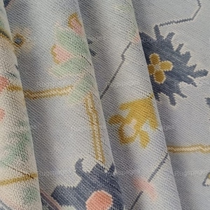 Tapis à fleurs bleu beige, tapis noué à la main 4 x 6, 5 x 8, tapis faits main pour le salon - tapis contemporains anciens 6 x 9, 8 x 10, 9 x 12, 10 x 14