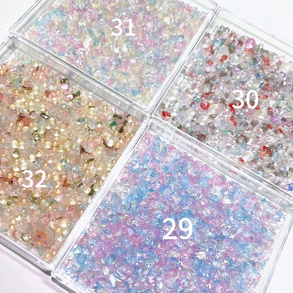 Crushed stones crystals, resin art, uv epoxy resin filler, diy craft nail art decoration, jewellery making mould fillings