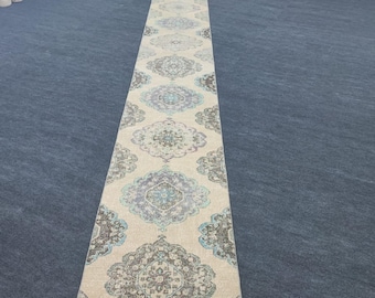 3x22 Ft Vintage Turkish Runner Rug | Extra Long Hallway Runner | Handmade Wool Stair Runner