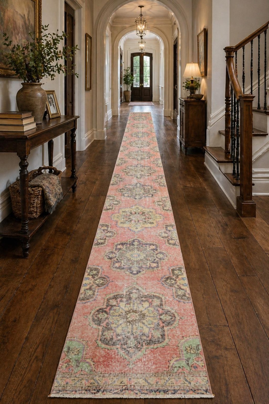 Vintage Turkish Runner Rug 3x25 | Extra Long Hallway Runner | Handmade ...