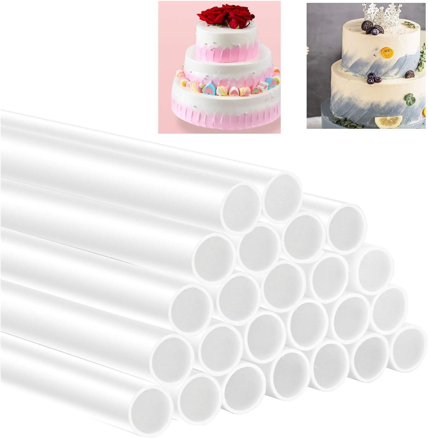 Tiges De Soutien Pour Gâteau (Cake Dowels) Transparentes - Lot De 5, 12 Pouces, Plastique, Neuf