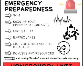 Unidad de educación en el hogar para mantenerse a salvo / Preparación para emergencias: incendios, terremotos, 9-1-1