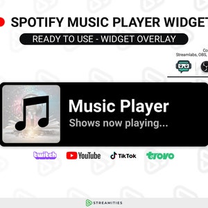 Twitch Spotify Music Player Widget | Fully Customizable Stream Widget Overlay for OBS/Streamlabs OBS