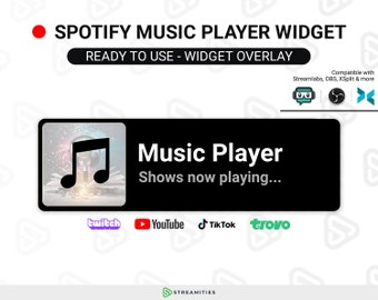 Twitch Spotify Music Player Widget | Fully Customizable Stream Widget Overlay for OBS/Streamlabs OBS