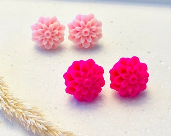 Light delicate stud earrings made of 24k gold-plated stainless steel, colorful earrings, earrings for girlfriend, pink stud earrings, pink earrings, lucky jewel
