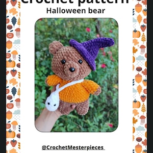 Halloween bear pattern, Beginner pattern, Amigurumi, Tutorial crochet pattern,