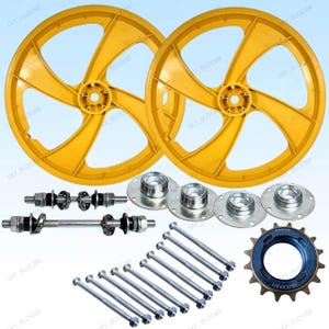 BMX-fiets 20" PVC sportvelg geel 4 SPAKEN wielset naafset met gratis snelle verzending