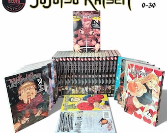 May include: A collection of Jujutsu Kaisen manga volumes, featuring vibrant cover art. The image showcases multiple volumes, including numbers 23, 29, and 30, with the series title prominently displayed. The text "Volume 0-30" is also visible.