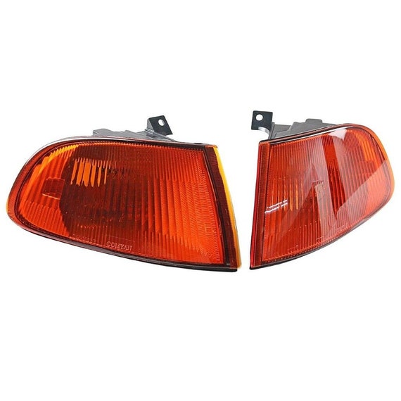 thumbnail image 2 of Maxcomotors Headlights + Corner Lights Set For 1992-1995 Honda Civic 2/3Dr EG EH EJ – Black Housing, Clear Lens 2 of 5