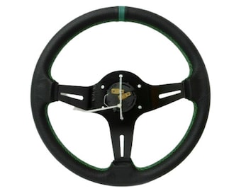 ステアリングホイールセット 3スポーク レーシングスタイル レザー