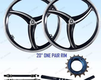 BMX 自転車 20 インチ PVC スポーツ リム コンプリート (ホワイト