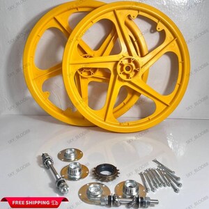 Yellow bmx wheels sale