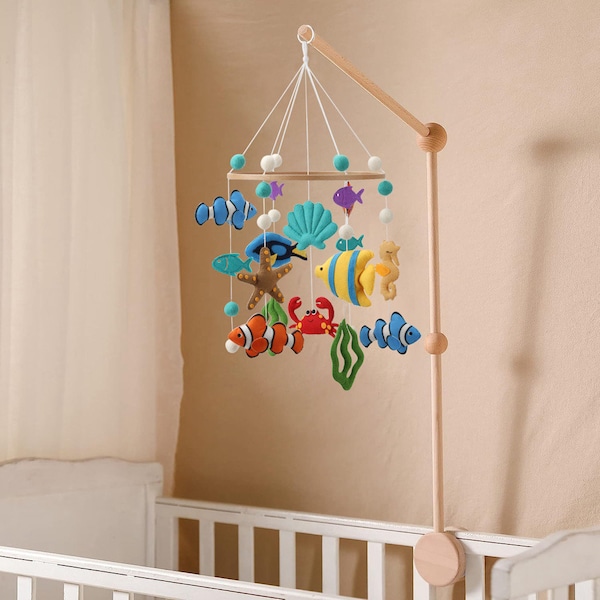 A Colorful Ocean Baby mobile for nursery for an under the sea theme
