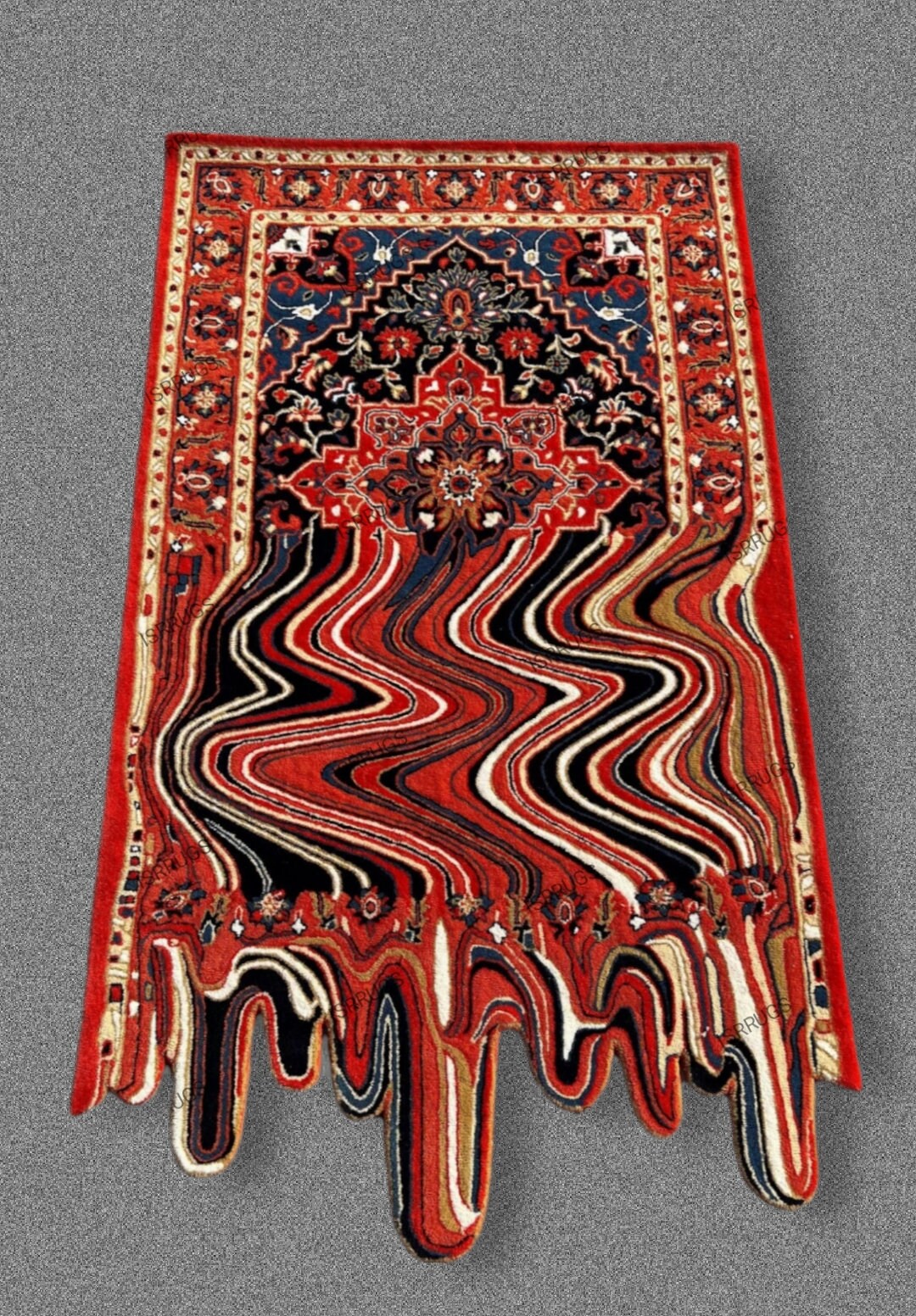Custom Melting Persian Artist Rug Hand Tufted 100% Wool Handmade Area ...