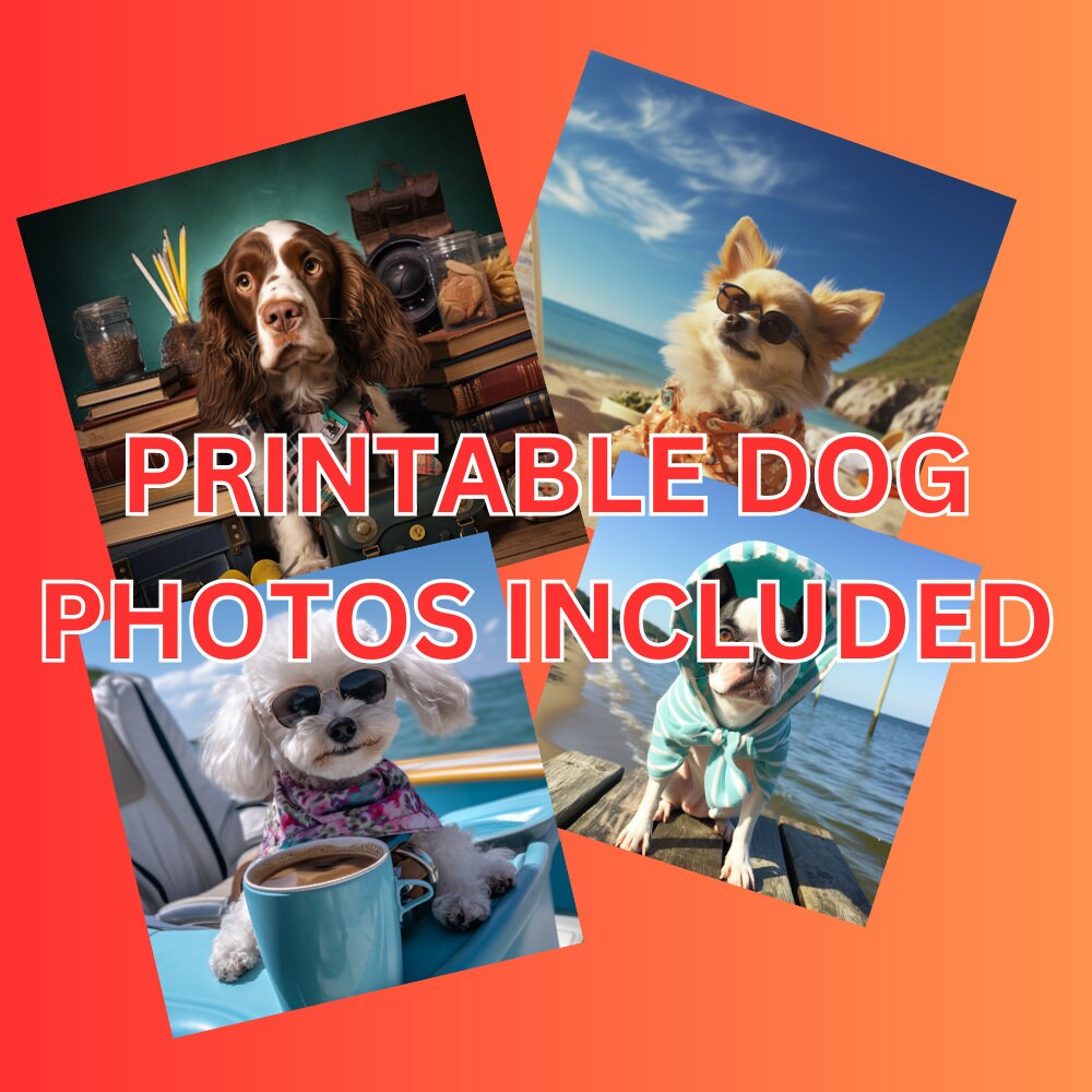 Printable 2024 Calendar With Dogs PDF, Big Letters and Numbers Size ...