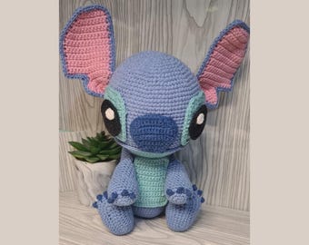 Blue Stitch Plush – Handmade Crochet Alien Amigurumi Toy