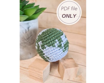 PATTERN Crochet Planet Earth, Globe, World, Amigurumi, English Tutorial