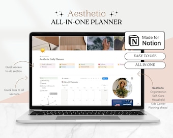 Notion All-in-One Lebensplaner | Ästhetischer Tagesplaner, Budget- und Zielverfolgungsvorlage