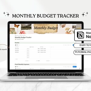 Notion Budget Tracker Vorlage, persönlicher Haushaltsplaner, Ausgaben-Tracker, Geld-Tracker