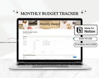 Notion Budget Tracker Template, Personal Finance Budget Planner, Income and Expense Tracker, Notion Finance Tracker, Money Tracker