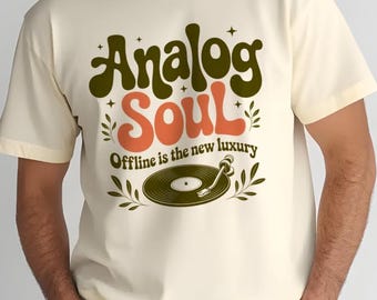 Analog Soul Shirt Vintage Aesthetic Tee, Retro Vinyl Record T-Shirt, Music Lover Gift, Retro Tee, Comfort Colors Premium