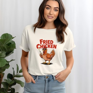 Funny Fried Chicken T-Shirt, Stoned Chicken Graphic Tee, Fun Fried Chicken T-Shirt, Perfect for BBQs, Cookouts, and Foodie Events