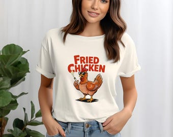 Funny Fried Chicken T-Shirt, Stoned Chicken Graphic Tee, Fun Fried Chicken T-Shirt, Perfect for BBQs, Cookouts, and Foodie Events
