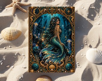 Hardcover Journal, Mermaid Journal, Lined Writing Notebook, Enchanted Ocean Notebook, Underwater Fantasy Journal