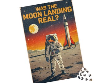 Rompecabezas "¿Fue real el alunizaje?", rompecabezas espacial, regalo para amantes del espacio, noche de juegos en familia, colección de rompecabezas divertidos