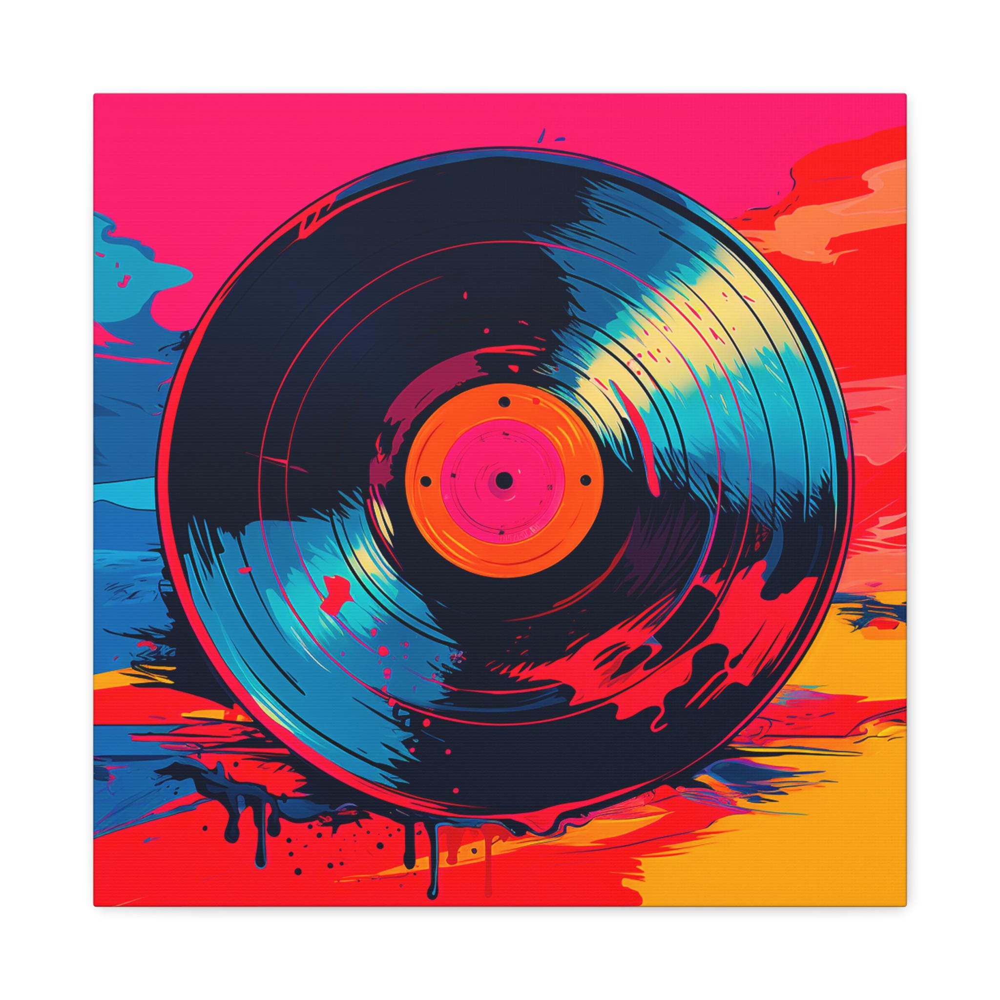 Retro Vinyl Record Canvas Art, Vibrant Music Wall Décor, Music